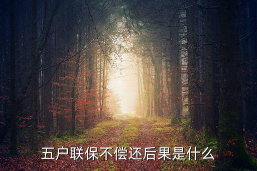 銀行五戶連保有什么后果l，五戶聯(lián)保不償還后果是什么