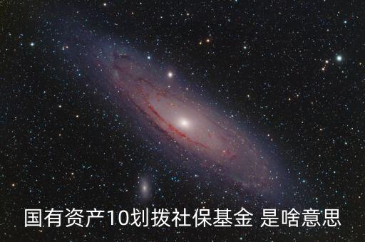 國(guó)有資產(chǎn)10劃撥社?；?是啥意思