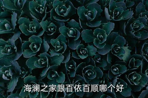 百衣百順和海瀾之家什么關(guān)系，海瀾之家跟百依百順哪個(gè)好
