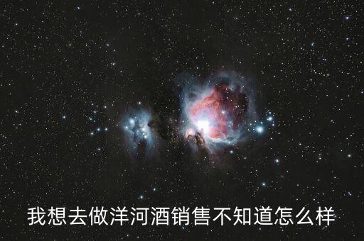 洋河業(yè)務員做什么，我想去做洋河酒銷售不知道怎么樣