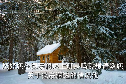 香洲德豪潤達是做什么的，您好您在德豪潤達上班是嗎我想請教您關于德豪潤達的情況他