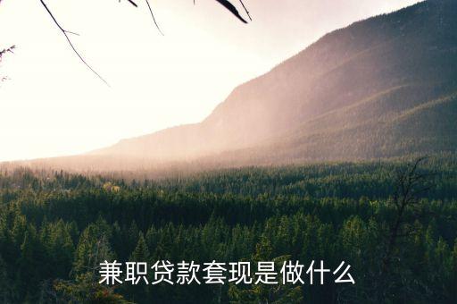 仁仁分期的兼職是什么，兼職貸款套現(xiàn)是做什么