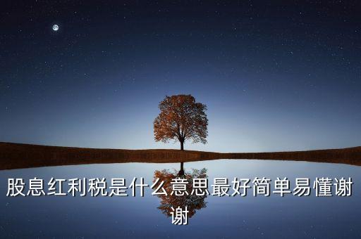 新的股息稅是什么意思，股息紅利稅是什么意思最好簡單易懂謝謝