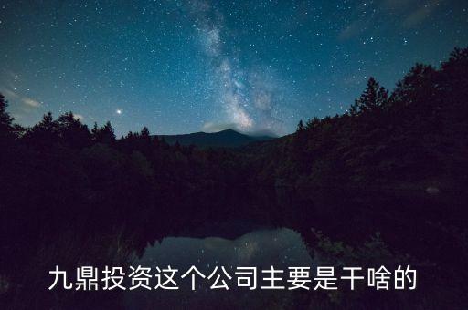 九鼎投資是做什么的，九鼎投資這個公司主要是干啥的