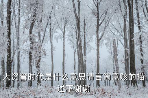 什么是泛資產管理時代，大資管時代是什么意思請言簡意賅的描述下謝謝