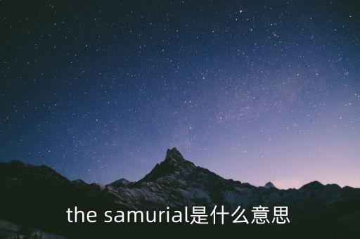 白武士是什么意思，the samurial是什么意思