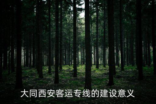 大同西安客運(yùn)專(zhuān)線的建設(shè)意義