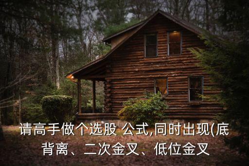 請高手做個選股 公式,同時出現(xiàn)(底 背離、二次金叉、低位金叉