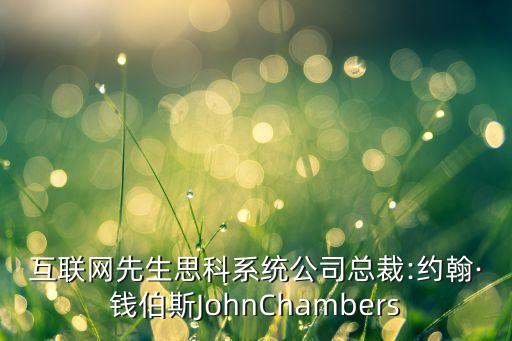 互聯網先生思科系統(tǒng)公司總裁:約翰·錢伯斯JohnChambers