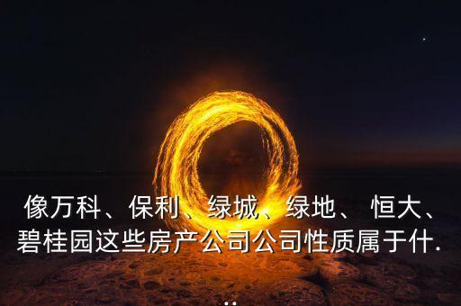 像萬科、保利、綠城、綠地、 恒大、碧桂園這些房產(chǎn)公司公司性質(zhì)屬于什...