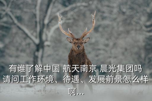 有誰了解中國 航天南京 晨光集團嗎請問工作環(huán)境、待遇、發(fā)展前景怎么樣啊...