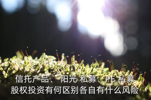 信托產(chǎn)品、 陽光 私募、PE 私募股權(quán)投資有何區(qū)別各自有什么風險