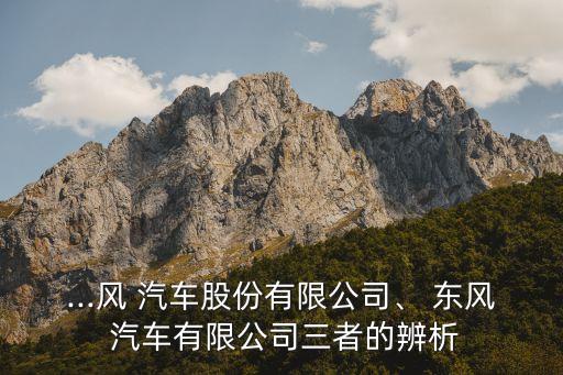 ...風(fēng) 汽車股份有限公司、 東風(fēng) 汽車有限公司三者的辨析