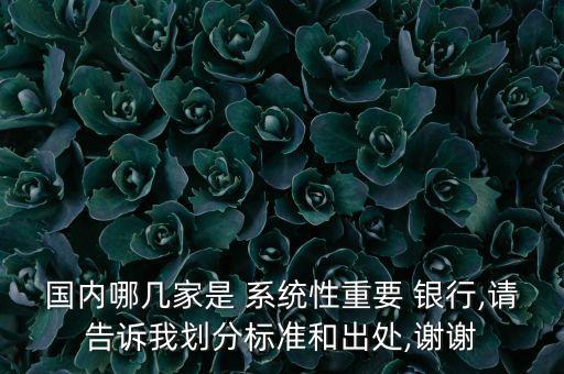 國內(nèi)哪幾家是 系統(tǒng)性重要 銀行,請(qǐng)告訴我劃分標(biāo)準(zhǔn)和出處,謝謝
