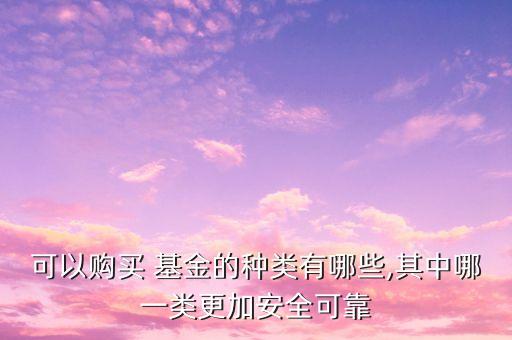 可以購(gòu)買(mǎi) 基金的種類(lèi)有哪些,其中哪一類(lèi)更加安全可靠