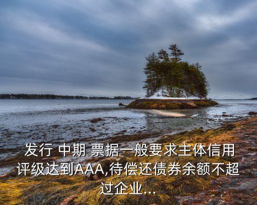  發(fā)行 中期 票據一般要求主體信用評級達到AAA,待償還債券余額不超過企業(yè)...