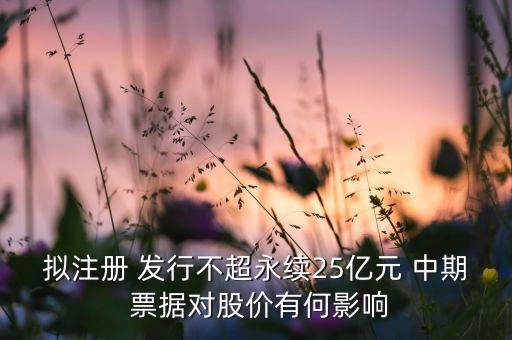 擬注冊 發(fā)行不超永續(xù)25億元 中期 票據對股價有何影響