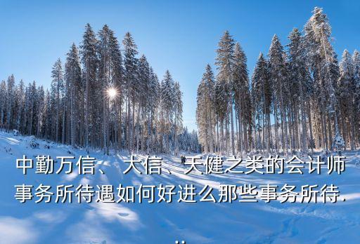 中勤萬信、 大信、天健之類的會計(jì)師事務(wù)所待遇如何好進(jìn)么那些事務(wù)所待...