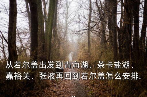 從若爾蓋出發(fā)到青海湖、茶卡鹽湖、 嘉裕關(guān)、張液再回到若爾蓋怎么安排...