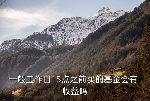 一般工作日15點(diǎn)之前買(mǎi)的基金會(huì)有 收益嗎