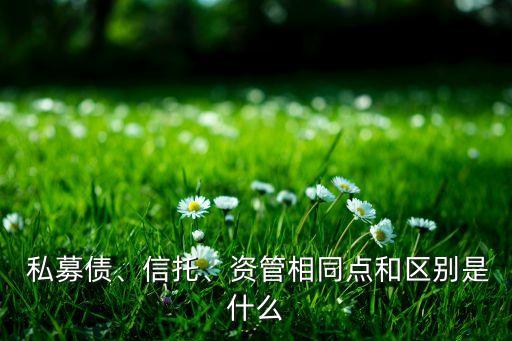  私募債、信托、資管相同點(diǎn)和區(qū)別是什么