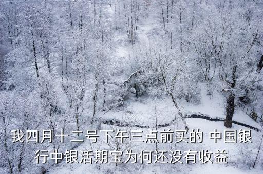 我四月十二號(hào)下午三點(diǎn)前買的 中國(guó)銀行中銀活期寶為何還沒(méi)有收益