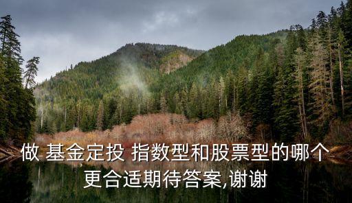 做 基金定投 指數型和股票型的哪個更合適期待答案,謝謝