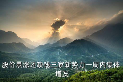 股價(jià)暴漲還缺錢三家新勢力一周內(nèi)集體 增發(fā)