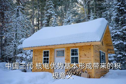 中國(guó)三代 核電優(yōu)勢(shì)基本形成帶來(lái)的積極意義