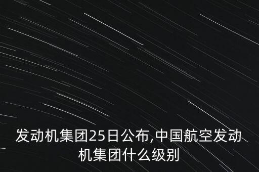 航空發(fā)動(dòng)機(jī)集團(tuán)25日公布,中國航空發(fā)動(dòng)機(jī)集團(tuán)什么級(jí)別
