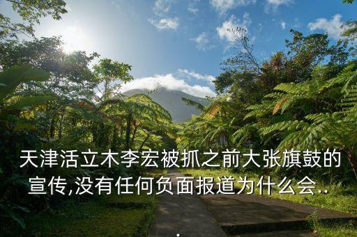  天津活立木李宏被抓之前大張旗鼓的宣傳,沒有任何負(fù)面報(bào)道為什么會(huì)...