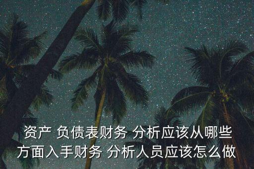  資產(chǎn) 負債表財務(wù) 分析應(yīng)該從哪些方面入手財務(wù) 分析人員應(yīng)該怎么做