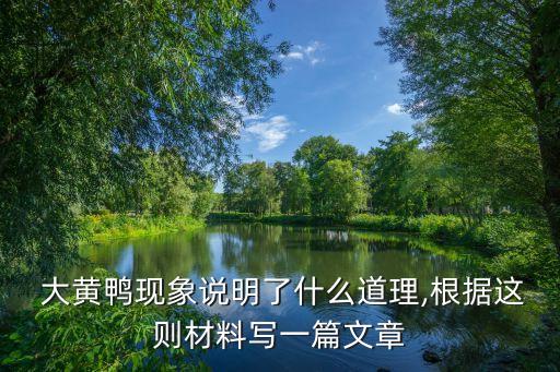  大黃鴨現(xiàn)象說(shuō)明了什么道理,根據(jù)這則材料寫(xiě)一篇文章