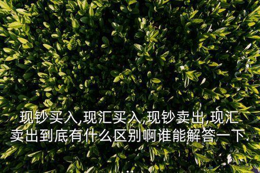 現(xiàn)鈔買入,現(xiàn)匯買入,現(xiàn)鈔賣出,現(xiàn)匯賣出到底有什么區(qū)別啊誰(shuí)能解答一下...