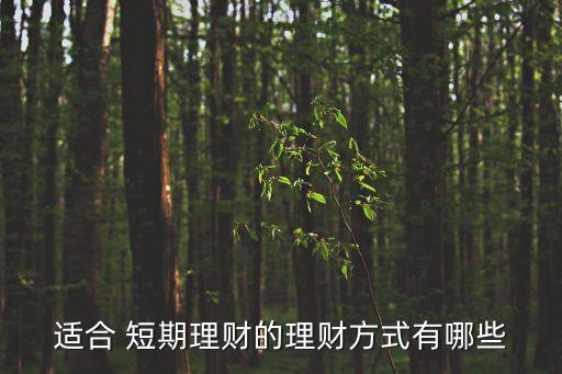 適合 短期理財的理財方式有哪些