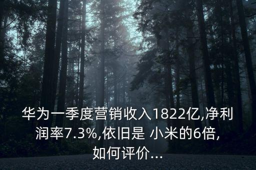 華為一季度營銷收入1822億,凈利潤率7.3%,依舊是 小米的6倍,如何評(píng)價(jià)...
