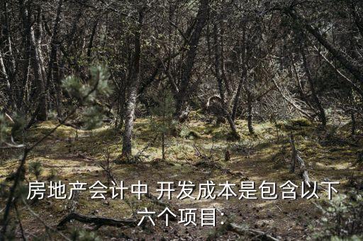  房地產(chǎn)會計中 開發(fā)成本是包含以下六個項(xiàng)目: