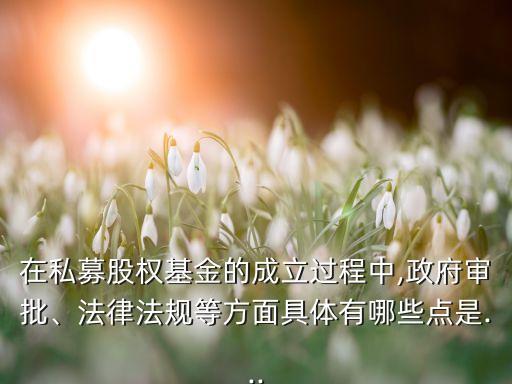 在私募股權(quán)基金的成立過程中,政府審批、法律法規(guī)等方面具體有哪些點是...