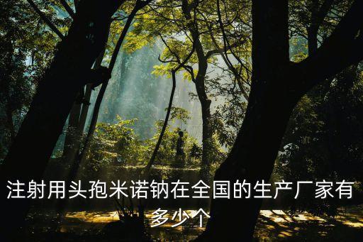 注射用頭孢米諾鈉在全國的生產(chǎn)廠家有多少個(gè)