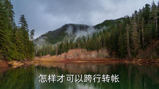 怎樣才可以跨行轉帳