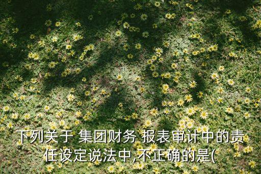 下列關(guān)于 集團財務(wù) 報表審計中的責(zé)任設(shè)定說法中,不正確的是(