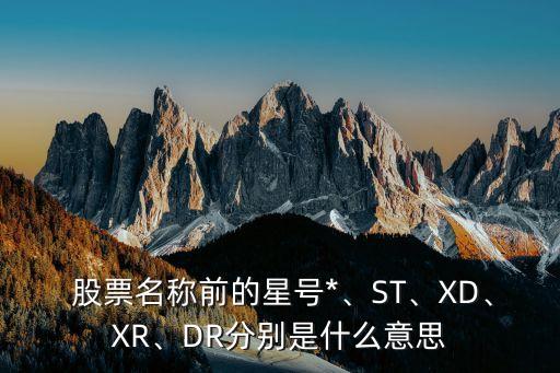  股票名稱前的星號*、ST、XD、XR、DR分別是什么意思