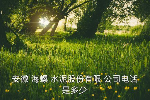 安徽 海螺 水泥股份有限 公司電話(huà)是多少