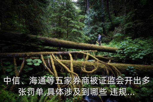 中信、海通等五家券商被證監(jiān)會開出多張罰單,具體涉及到哪些 違規(guī)...
