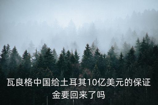 瓦良格中國(guó)給土耳其10億美元的保證金要回來了嗎