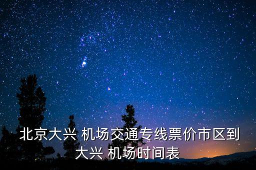  北京大興 機(jī)場交通專線票價市區(qū)到大興 機(jī)場時間表