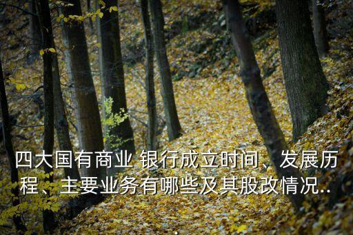 四大國有商業(yè) 銀行成立時間、發(fā)展歷程、主要業(yè)務(wù)有哪些及其股改情況...