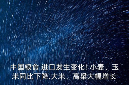 中國糧食 進(jìn)口發(fā)生變化! 小麥、玉米同比下降,大米、高粱大幅增長