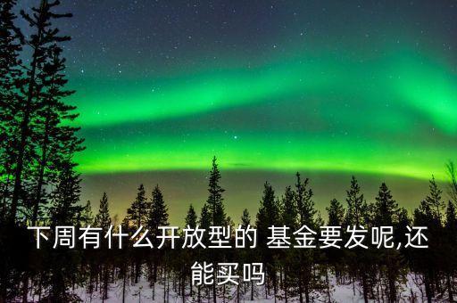 下周有什么開(kāi)放型的 基金要發(fā)呢,還能買(mǎi)嗎