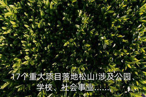 17個(gè)重大項(xiàng)目落地松山!涉及公園、學(xué)校、社會(huì)事業(yè)……